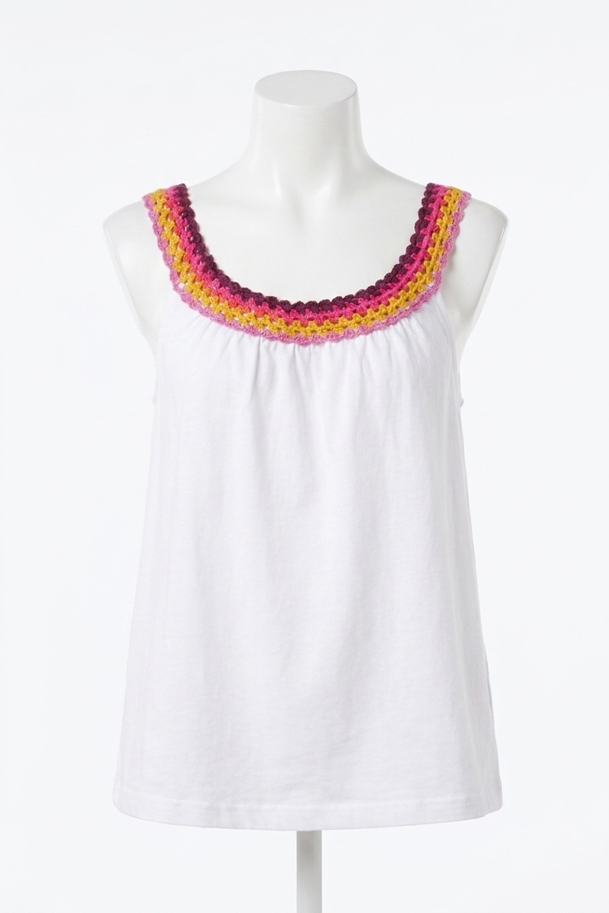 NEW TRIBAL cassia flowy sleeveless top in white